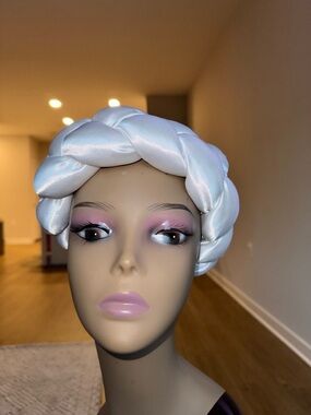 White Satin Braided Turban Headband